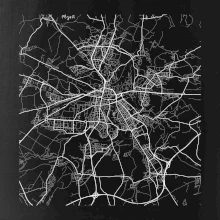 Mapy měst černobílé Plzeň