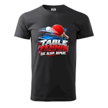 Stolní tenis pálka a míček eat sleep repeat