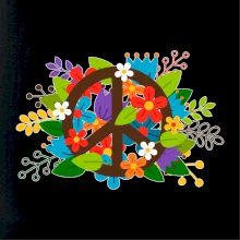 Peace symbol prorostlý květinami