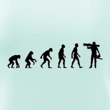 Evoluce dřevorubec - pila a kmen