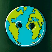 Planeta země knoflík (Pecka design)