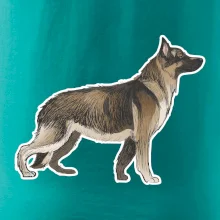 Německý ovčák - hnědý kreslený