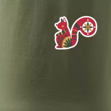 Folklor na prsu veverka