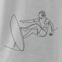 Surfař na vlně jedním tahem