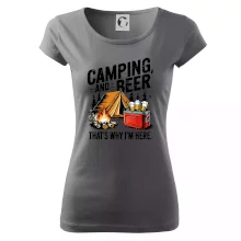 Černý nápis nápis Camping and beer