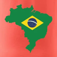 Brazílie vlajka v mapě