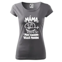 Máma malý karavan velká pohoda bílý linkový potisk