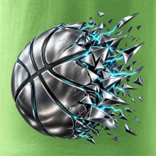 Kovový basketbalový míč s elektrickými střepy