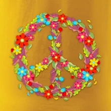 Peace symbol červené květiny