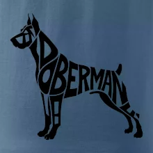 Doberman - nápis v tělě