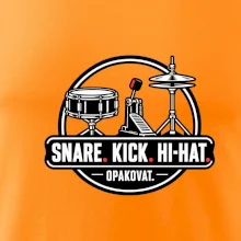 Snare kick hi-hat opakovat - bubenické trio