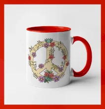 Peace symbol pískový