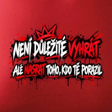 Není důležité vyhrát - pouliční graffiti s červenými tahy