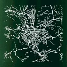 Mapy měst černobílé Jablonec nad Nisou