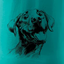 Černobílá karikatura Labrador světlý