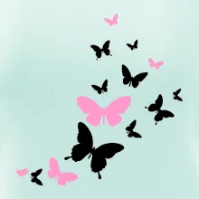 Motýli růžovo černí