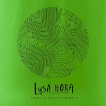 Lysá hora - vrstevnice v kruhu