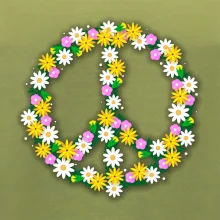 Peace symbol kopretiny