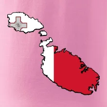 Mapa Malta s vlajkou