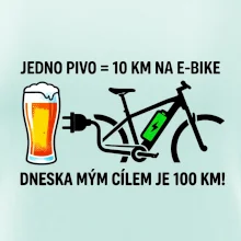 Jedno pivo = 10 km na E-bike. Dneska mým cílem je 100 km!