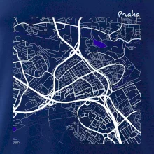 Praha - 14100 mapa s vodními toky