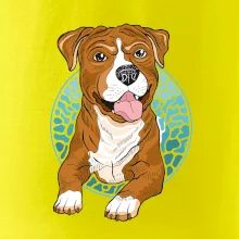 Americký staford kreslený v kolečku (Pecka design)