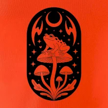 Goblincore černobílá oválná žába