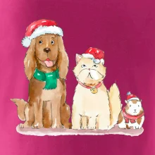 Veselé vánoce - pes, křeček a kočka