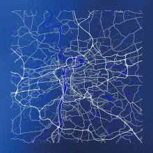 Praha - Mapa s vodními toky