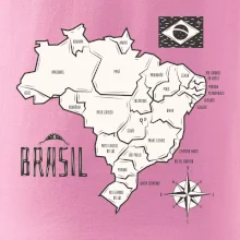 Brazílie mapa s názvy regionů