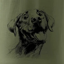 Černobílá karikatura Labrador světlý