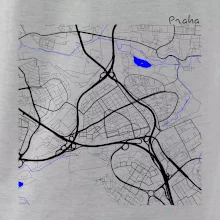 Praha - 14100 mapa s vodními toky