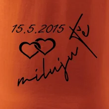 Mikina miluju tě s datumem na rukávu