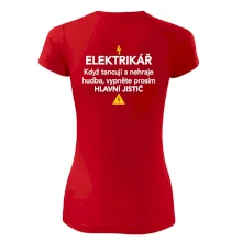 Elektrikář - hlavní jistič - Nápis na zádech