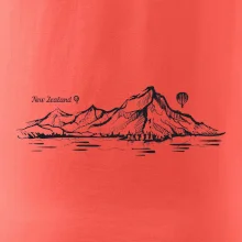 Nový Zéland nápis a hory Aoraki -  Mount Cook