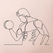 Fitness muž jedním tahem