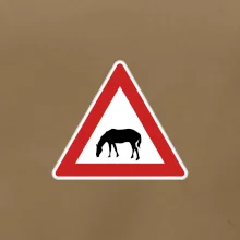 Dopravní značka - Pozor pasoucí se kůň