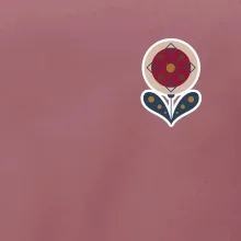 Folklor na prsu květina kulatá