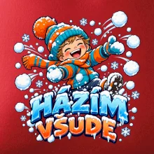 Rodinná vánoční trička - Házím všude dítě sněhová bitva