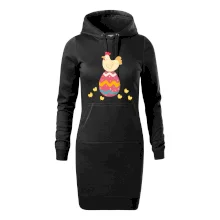 Slepice sedící na velikonočním vejci