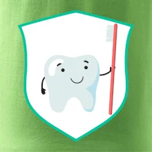 Zoubek na prsu - zubní kartáček