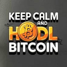 3D nápis Keep Calm and HODL Bitcoin