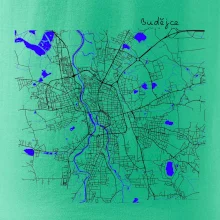 Budějce  - Mapa s vodními toky