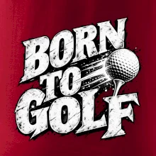 Born to golf černobílý drsný potisk