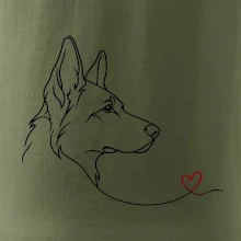 Vlčák a srdce - minimalistická linka