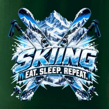 Sjezdové lyže v horách eat sleep repeat