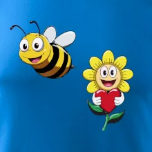 Parové triko - Včela a květina