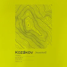 Kozákov - vrstevnice v obdélníku