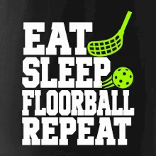 Eat Sleep Floorball Repeat - zelená hokejka