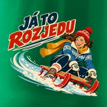 Rodinná vánoční trička - Já to rozjedu máma sáňkování
